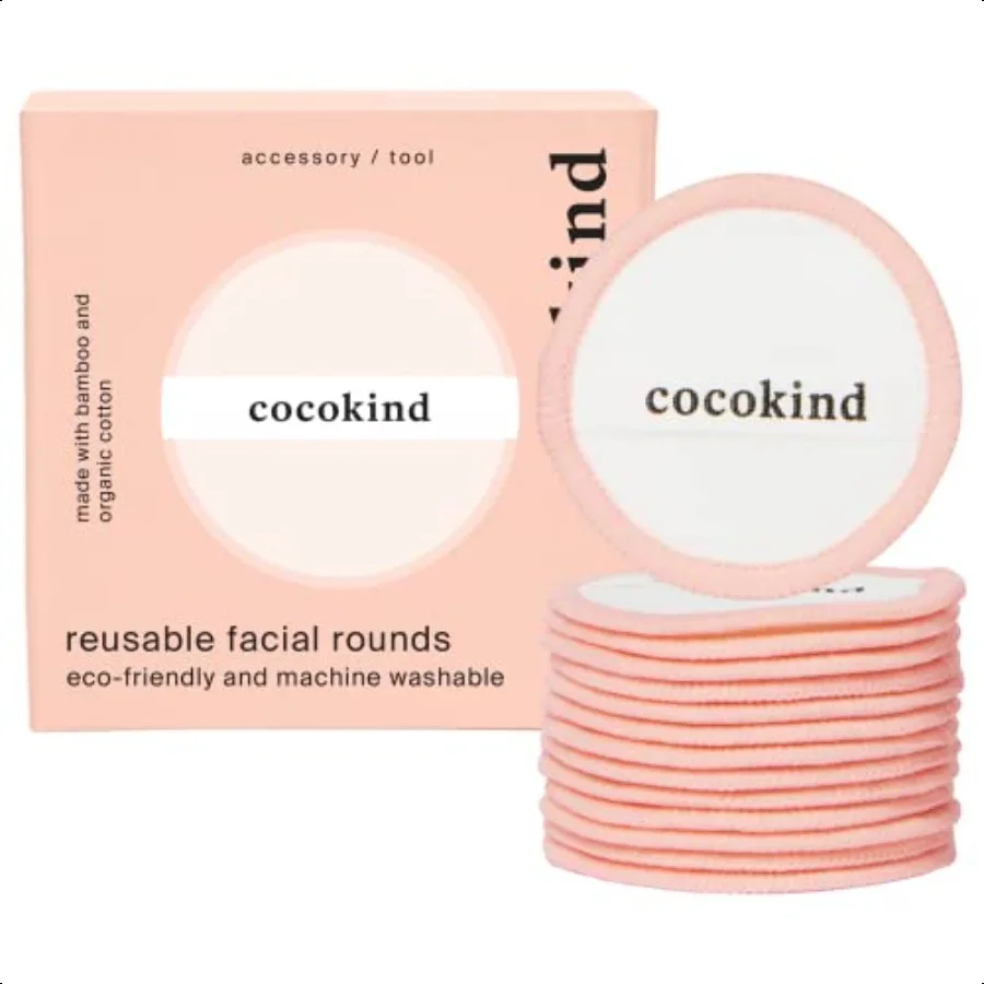 Herbruikbare gezichtsrondes Herbruikbare make-up verwijderaarpads Gemaakt met bamboe en katoen Wasbare make-up katoenen rondes met zak 14 stuks