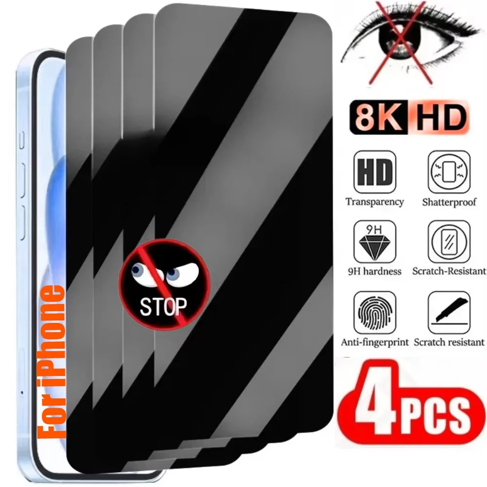 Aliexpress 1/4Pcs Privacy Screen Protectors Tempered Glass For iPhone 18 Pro Max 17 Pro 16 15 14 13 12 Mini 11 Air XR XS Anti Spy Film - Aliexpress Deal