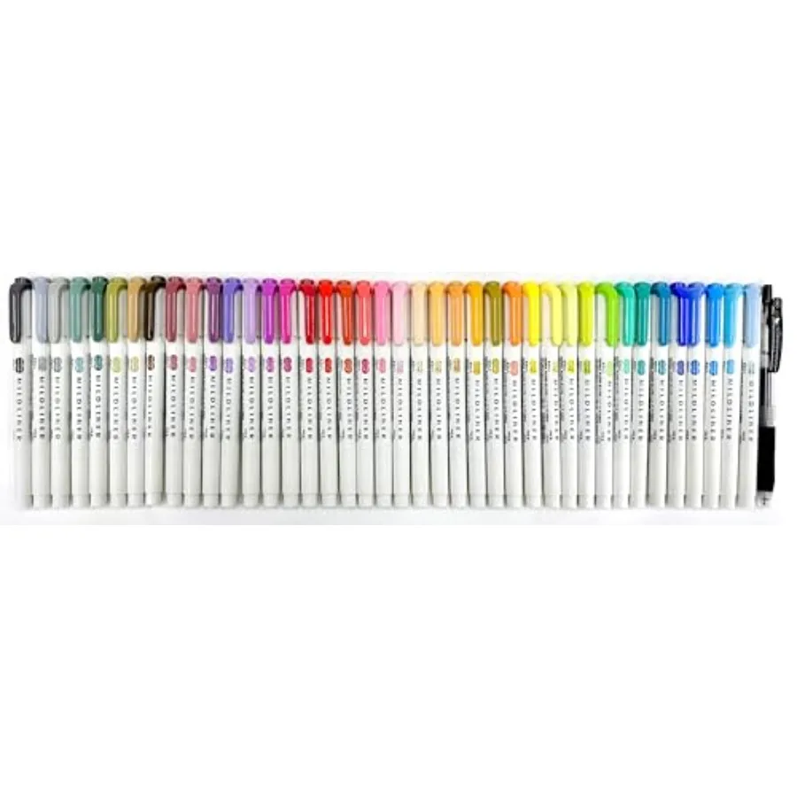 

Zebra Mildliner Soft Color Double-Sided Highlighter Pens 40 Full Color Assorted with Sarasa Clip Pen Black 0.5mm and Original V