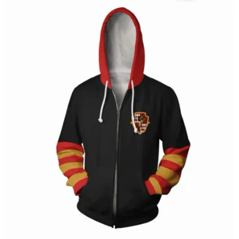 ใหม่ 2025 กริฟฟินดอร์ สลิธีริน ฮัฟเฟิลพัฟฮอกวอตส์คอสเพลย์เครื่องแต่งกายคู่เสื้อฮู้ดซิปเสื้อแขนยาวเสื้อผ้า eqs9X
