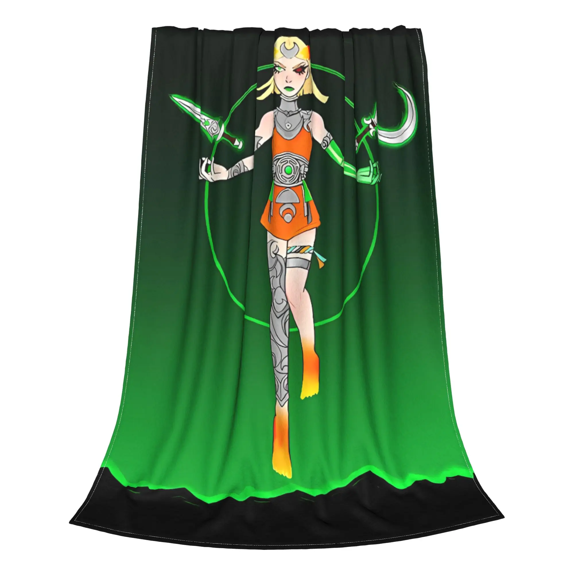 1PC Home Cutecore Crescent Moon Character Hades Blanket Super Cosy Plush Home Living Room Sofa Halloween