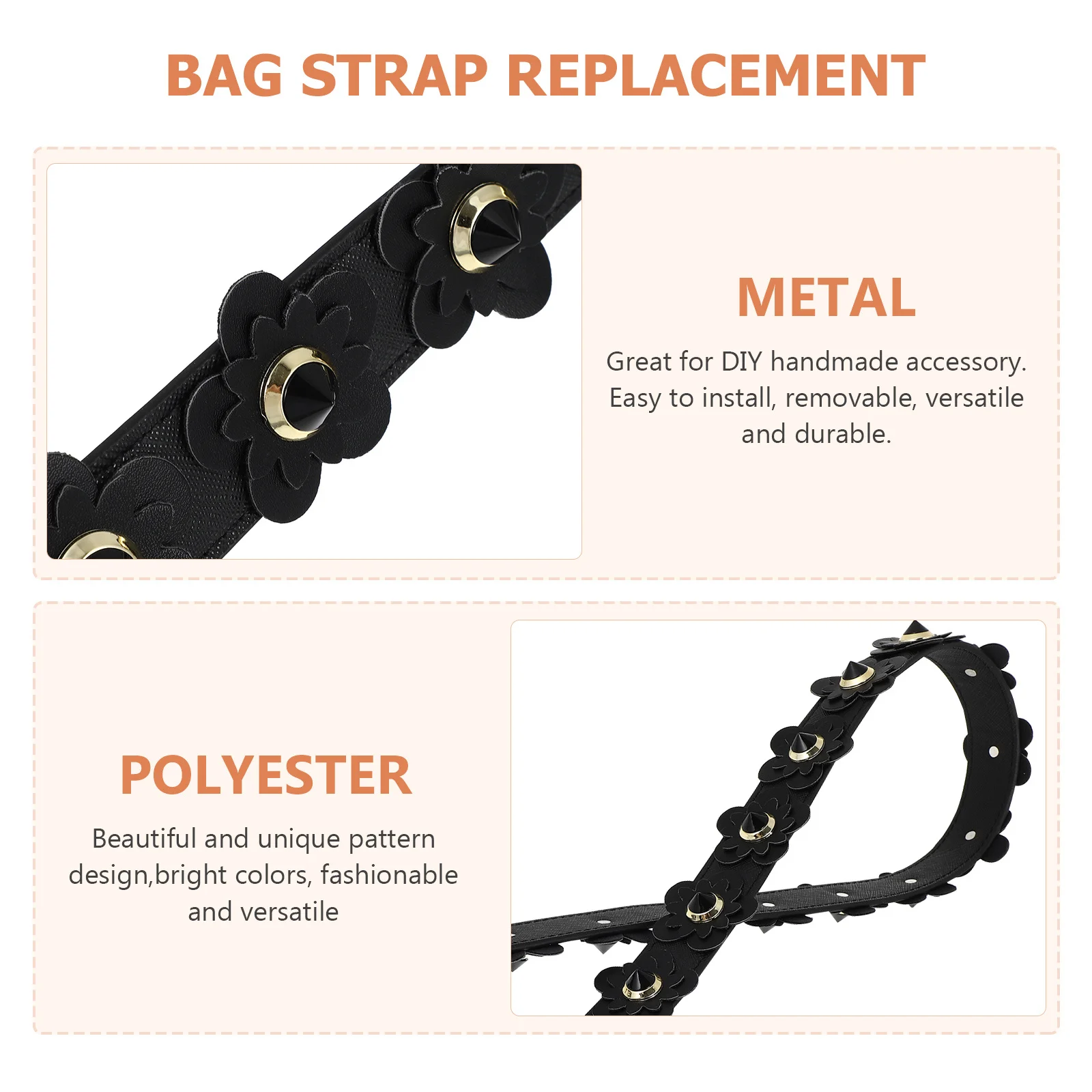 

1pc Crossbody Strap All-Match Pu Chain Shoulder Bag Replacement Belt For Women Detachable Fashion Handbag Accessory Lightweight