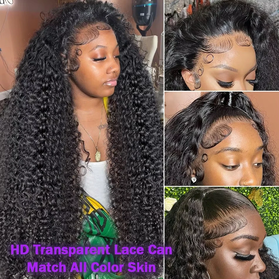 SoulGlow 40 بوصة مجعد 13x6 HD الدانتيل الشفاف الجبهة خصلات الشعر المستعار الإنسان البرازيلي 250 الكثافة موجة عميقة 13x4 شعر مستعار أمامي للنساء