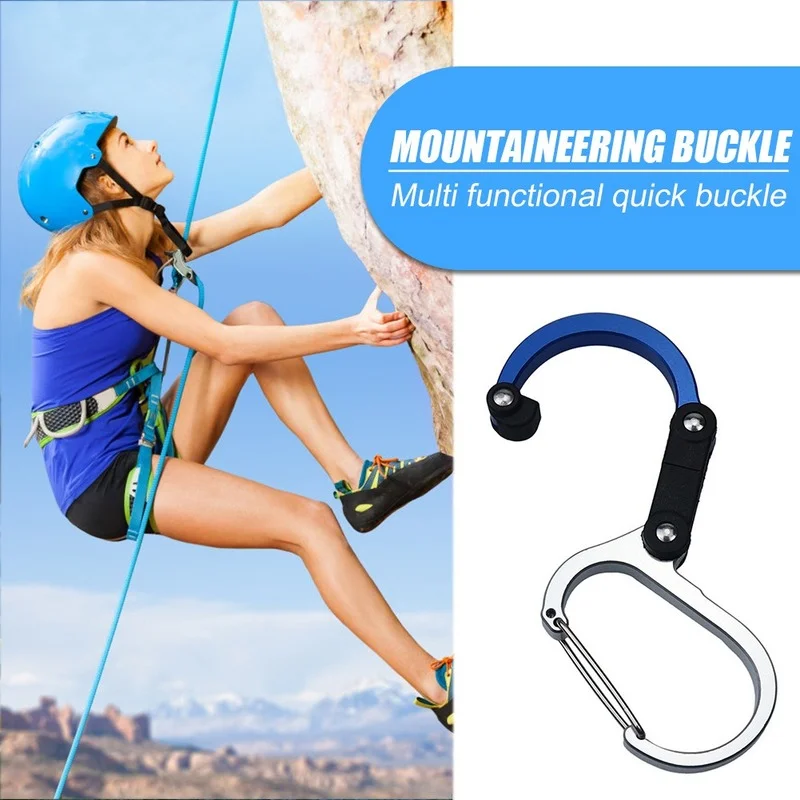 Multifunctional Hybrid Gear Clip Carabiner 360 Degree Rotating Hook Strong Buckle Camping Hiking Travel Backpack Outdoor Gadget