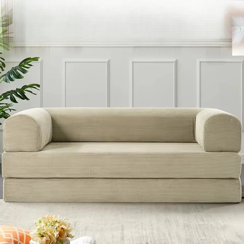 

Modern minimalist convertible fabric three-seat modular sofa expands family apartment functionality