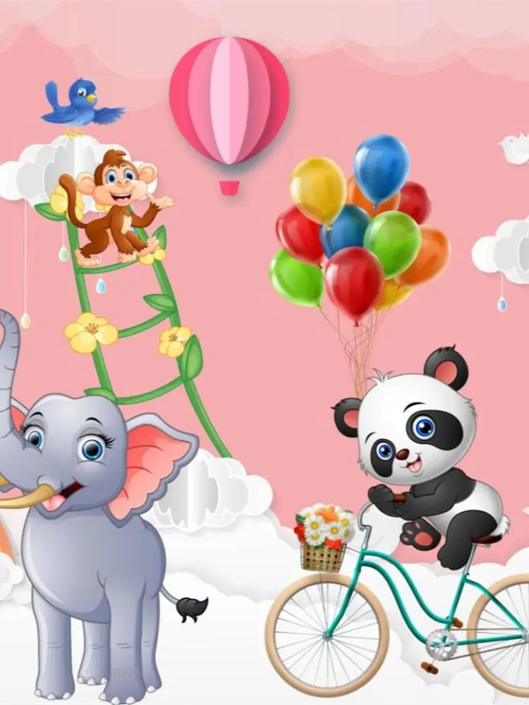 Papier peint panda de dessin animé personnalisé pour chambre d'enfants, papier peint mural pour chambre à coucher, autocollants 3D, petit ours, revêtement mural