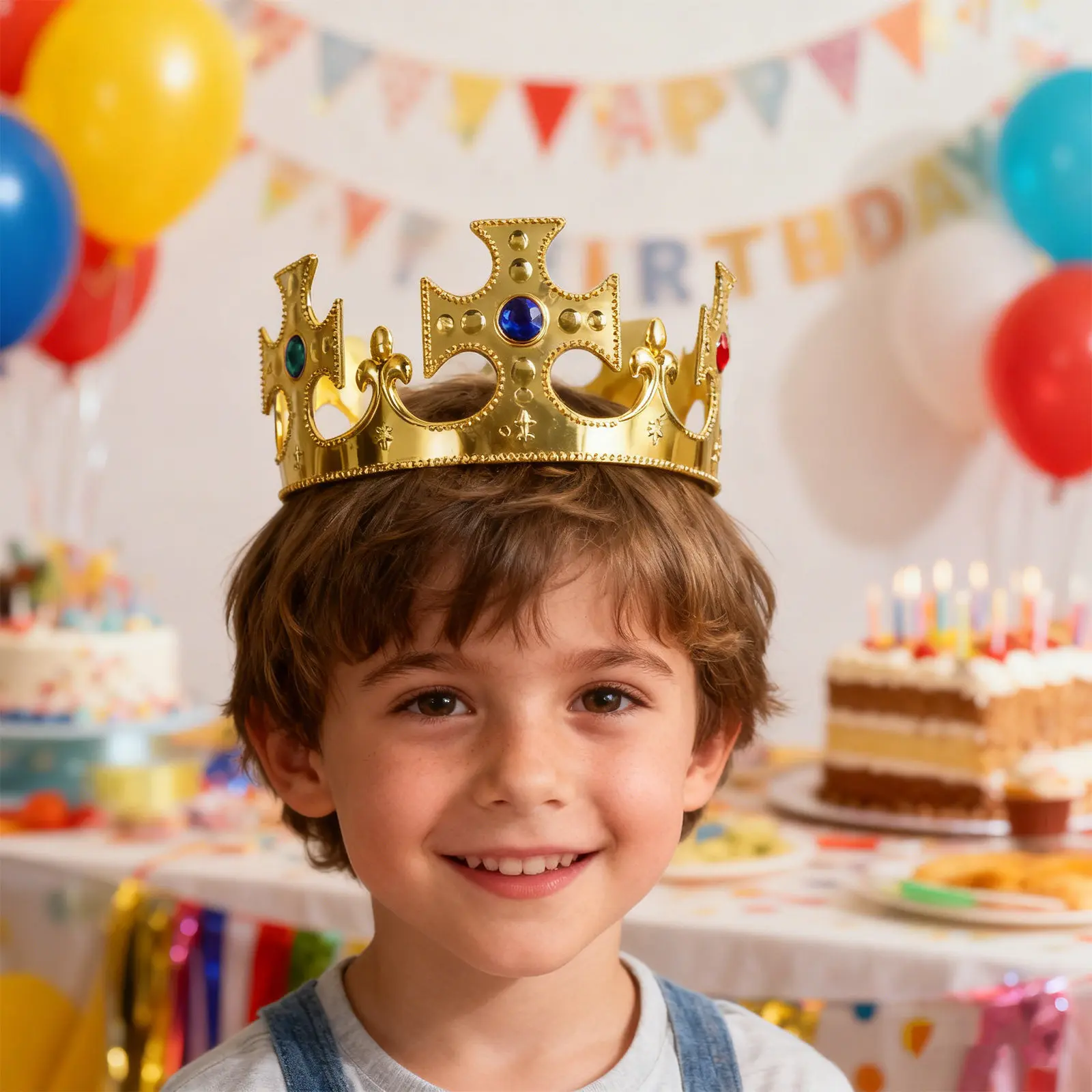 4 coronas ligeras de disfraz de príncipe para fiesta infantil, sombrero de cumpleaños, tiara de rey para niños pequeños