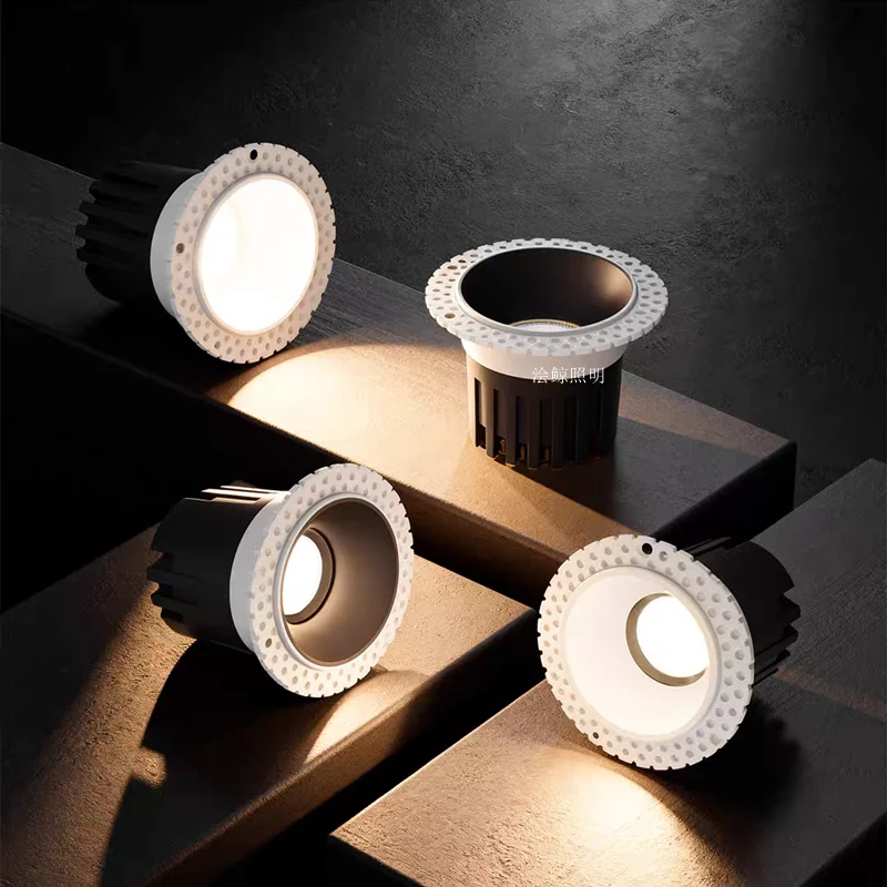 Embedded bezel-less downlight with anti-glare COB tube light for living room, bedroom and office lighting 110V/220V 5W7W9W12W15W
