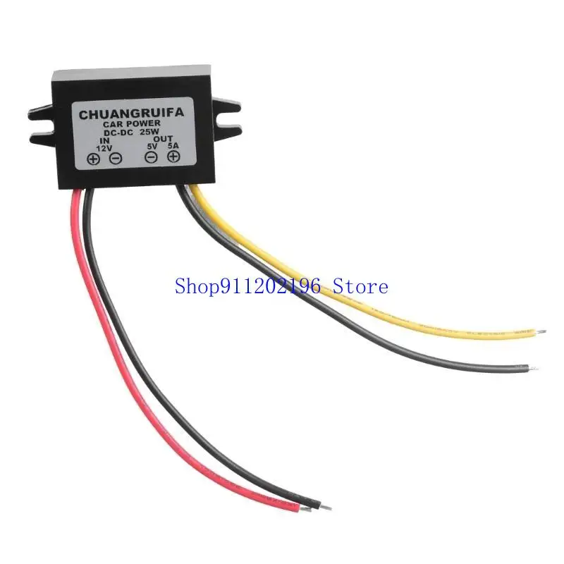 P82A 12V to 5V Step Down Converters 5A 25W with Wire Terminal Block Bucked Converters 12V to 5V for Truck Vehicle Systems