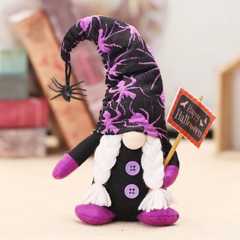 2 PCS Halloween Decorations Indoor Scary Party Supplies As Shown Halloween Gnome Doll Dwarf Plush Doll Decorations Scary