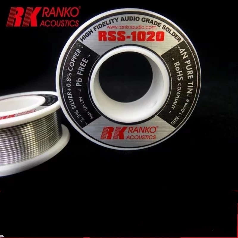 American Original RANKO RSS-1020 Contains High-Purity Silver 3.5% Lead-Free 0.8MM Solder Wire For HIFI Wire Soldering