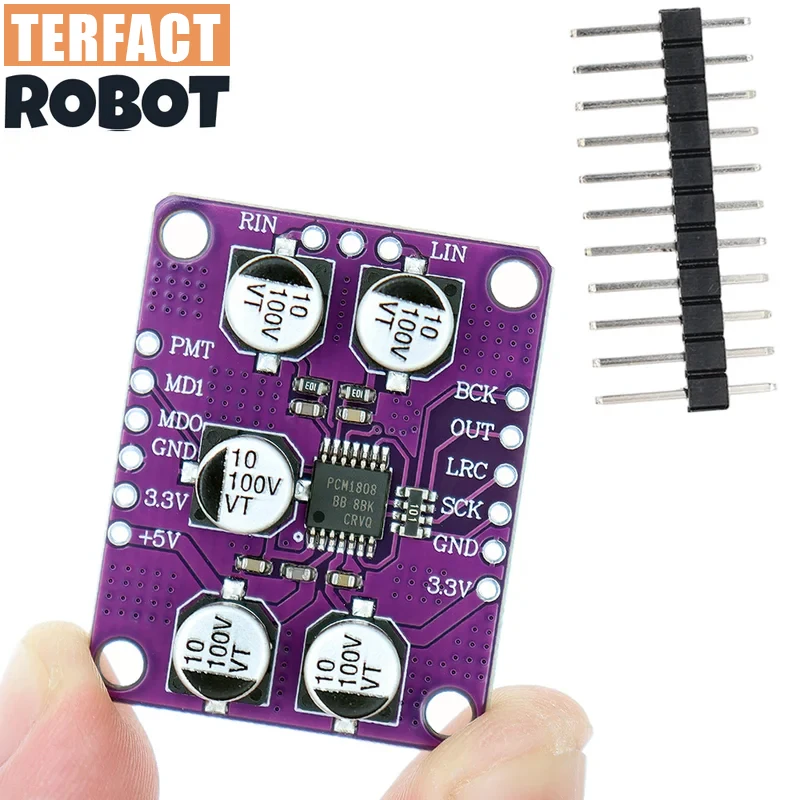 TERFACT 2 قطعة PCM1808 105dB SNR الصوت ستيريو ADC واحدة نهاية التناظرية المدخلات فك 24bit مكبر للصوت لوحة تركيبية لاعب وحدة