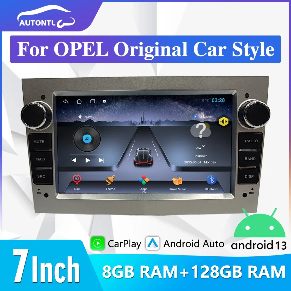 For Opel Series 2004-2009 7 inch Android Car Radio Auto Multimedia Carplay Player Automotive Stereo Wireless Carplay Android 13