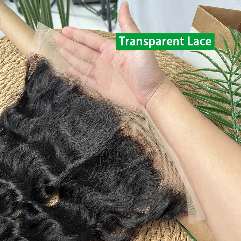 5x5 딥 웨이브 레이스 클로저, 보이지 않는 멜트 스킨 레이스, 리얼 투명 레이스 2x6 4x4 4x6 13x4 생모 100% 인모