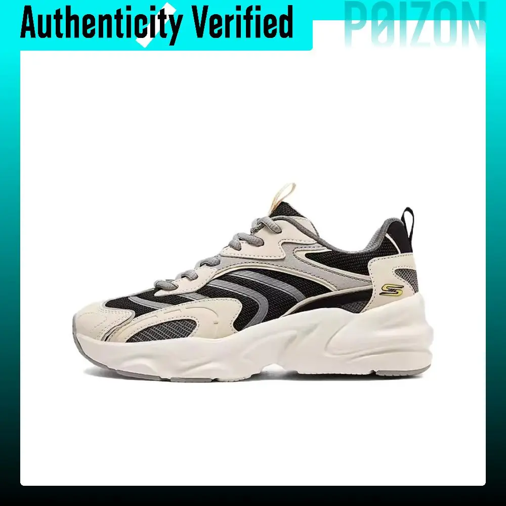 Skechers DLITES Textile, Synthetic Leather Low top Chunky Sneakers Men's White Black 118326-NTBK
