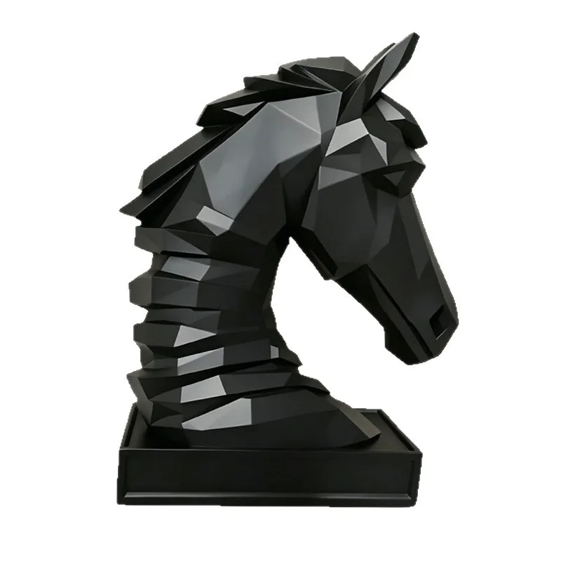 LTT takes the lead in modern light luxury horse head ornament, minimalist art sculpture, living room entrance decoration