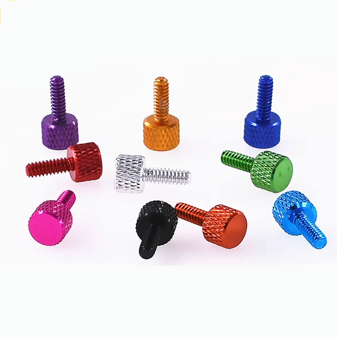 

UNC 6#-32*10mm Colourful Thumb Screw Aluminum Alloy Flat Head Knurled Hand Tighten Bolts Computer Case DIY Parts
