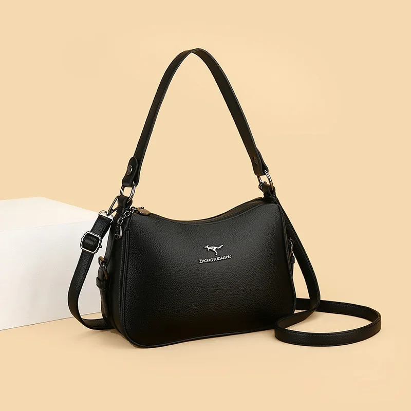 

2025 New Women's Mother Bag - Soft Leather, Versatile Shoulder/Crossbody Handbag