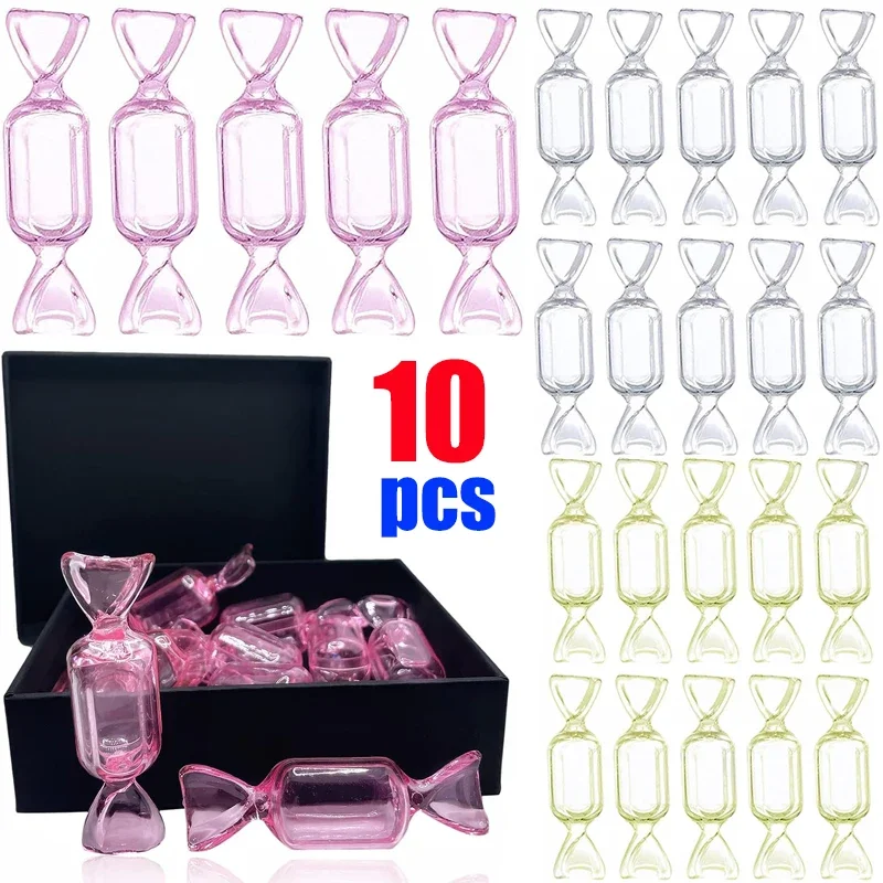 1-10Pcs Creative Transparent Candy Shape Mini Plastic Box Rings Earrings Jewelry Box Jewellery Storage Boxes Organizer Box Gift