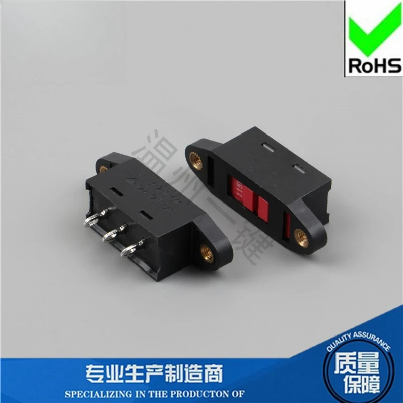 10Pcs/Lot Voltage Transfer Switch 115V-230V/110-220V Sliding Switch 3Pin Diagonal Foot with Thread