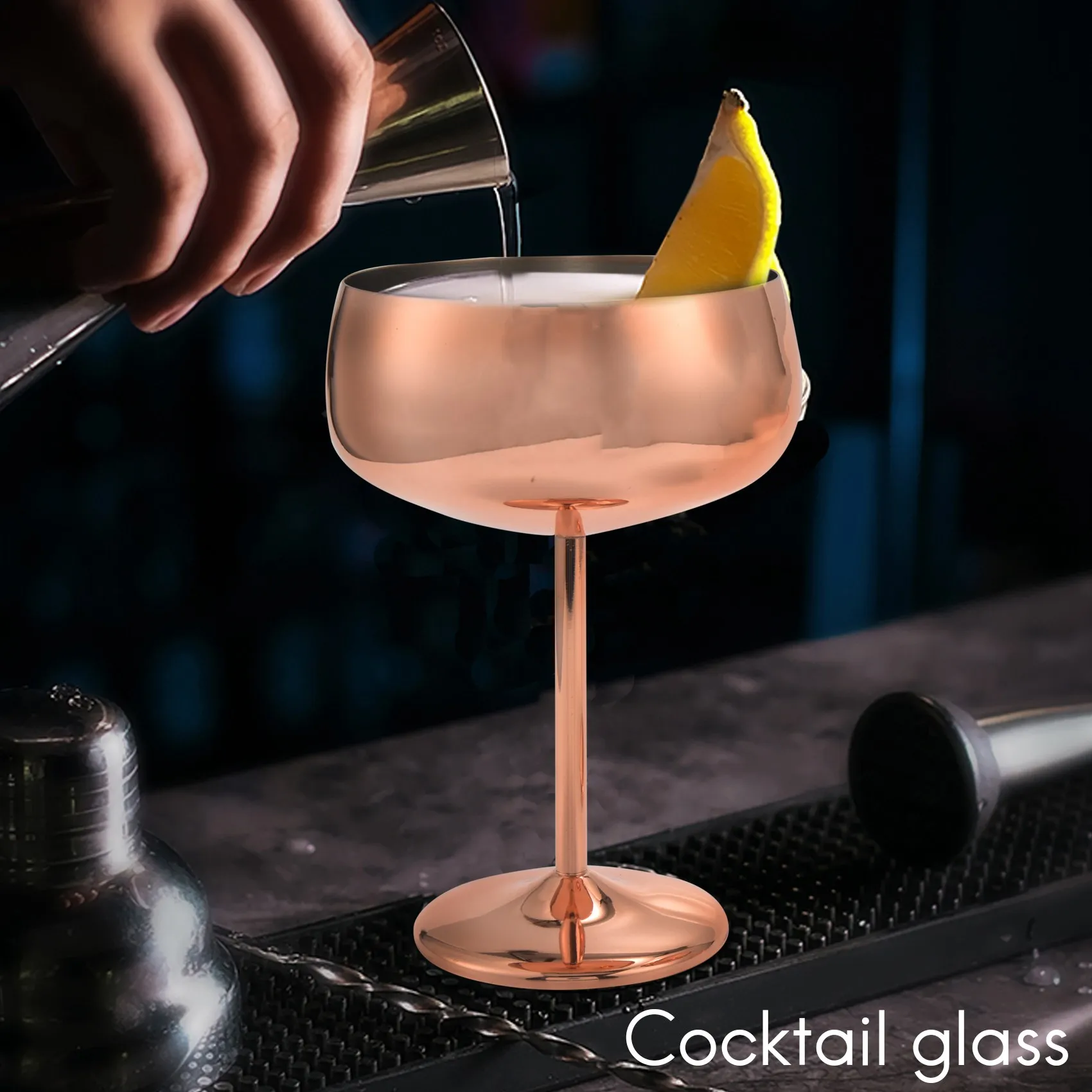 Copper Coupe Champagne Glasses Set Of 2 Stainless Steel Vintage Martini Cocktail Glass Wine Goblet Limited Time Offer