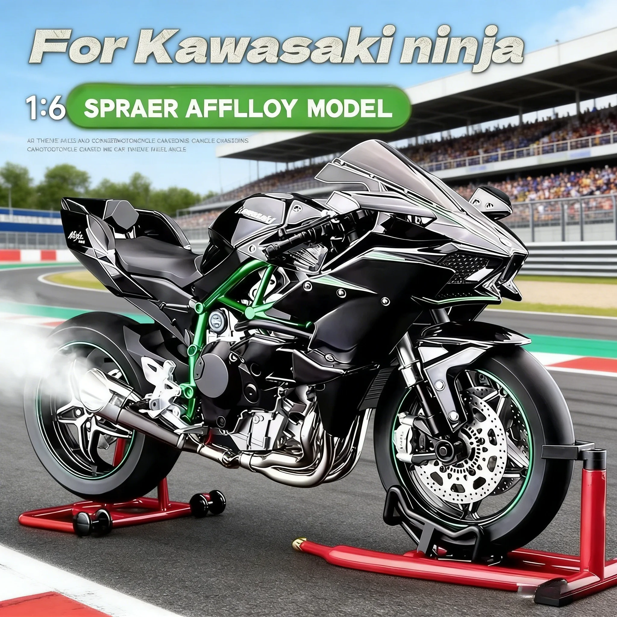 

Модель мотоцикла Kawasaki H2R в масштабе 1:6 - имитация зажигания и выхлопа, запуск одной кнопкой, литой корпус из сплава, коллекционный экземпляр для демонстрации