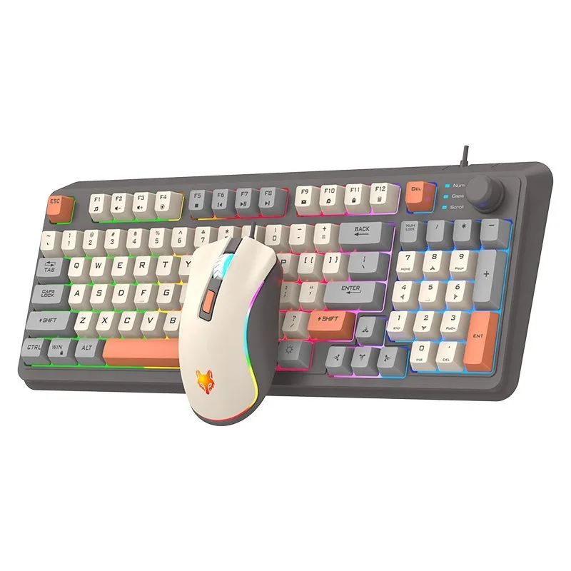 Imagem -06 - Wired Keyboard And Mouse Grupo Sentimento Mecânico Knob Gaming Office Desktop pc Laptop Gamer Hot K820