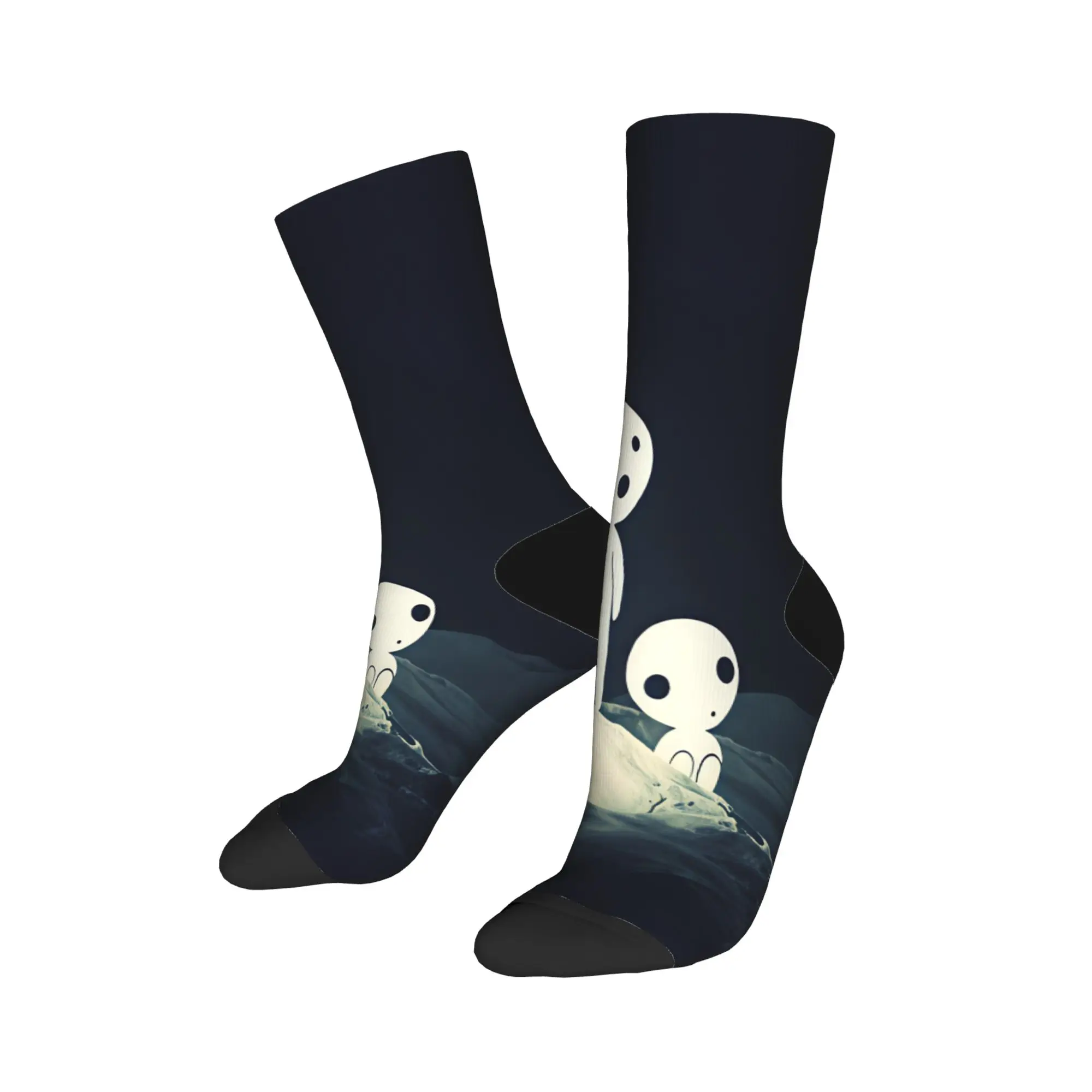 Men Socks Soot Sprites M-Mononoked  Stockings Non Skid Soft Breathable Socks Autumn Gothic Pattern Running Socks