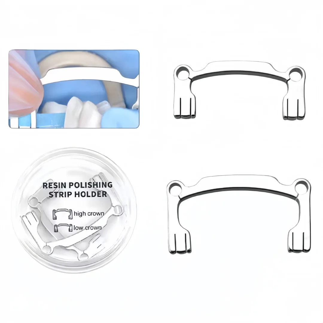 

2 шт./кор., набор держателей для металлической полоски для полировки зубов, ручные инструменты для полировки зубов, смола, шлифовка зубов, высокая корона, низкая корона