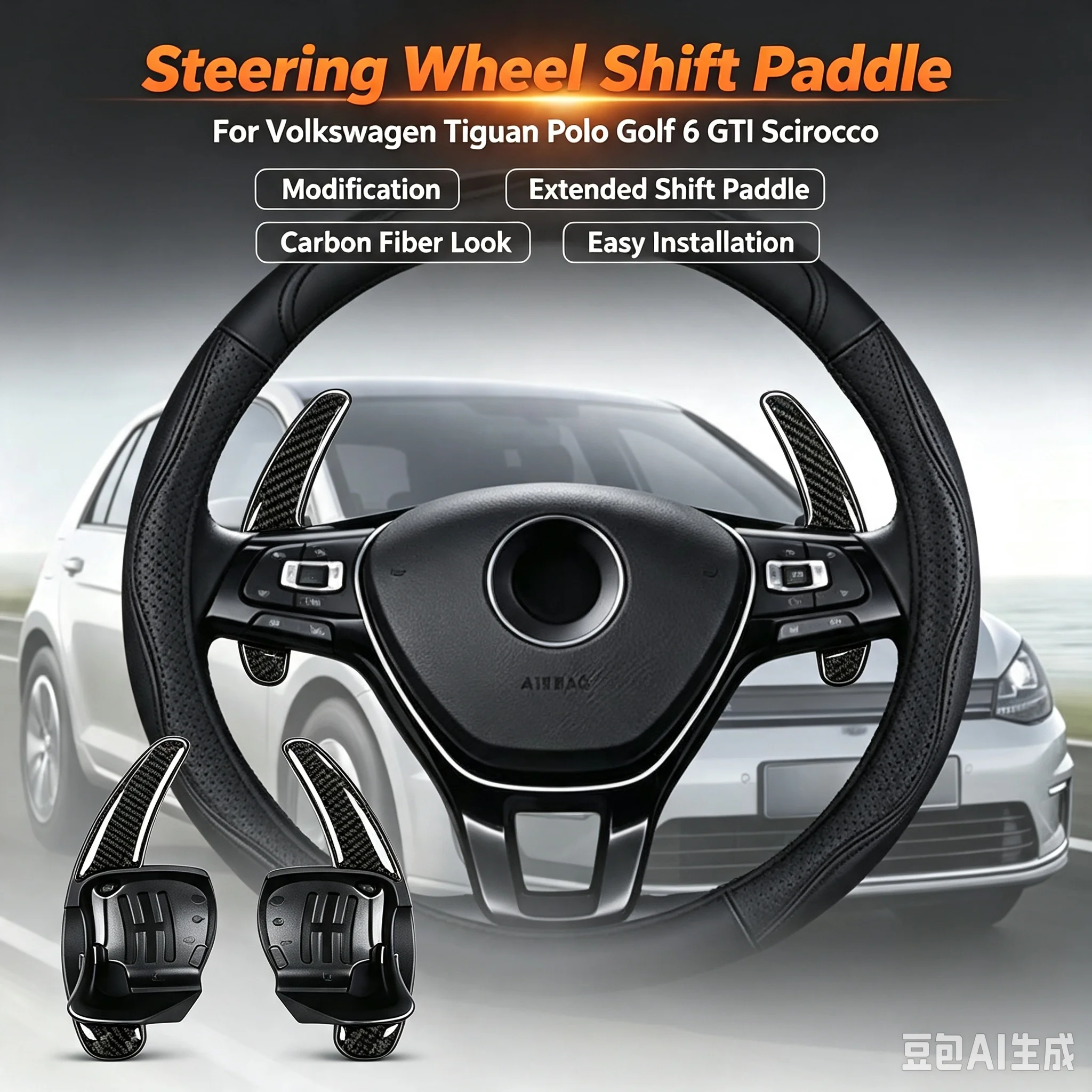 For VolkswagenTiguan Polo Golf 6 GTI Scirocco Car Accessories Steering Wheel Shift Paddle Modification And Extended Shift Paddle