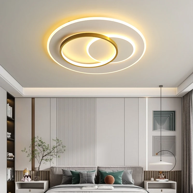 

Creative Ring Master Bedroom Ceiling Lights Warm Personality LED Study Lamp Modern Minimalist Nordic Living Room Lighting Light