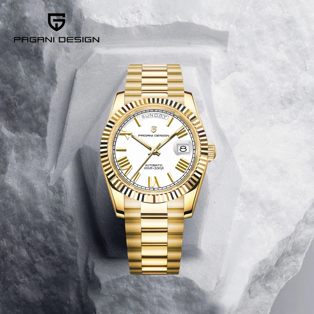 

Часы PAGANI DESIGN DD40, роскошные золотые механические часы для мужчин, сапфировое стекло, нержавеющая сталь, водонепроницаемые, автоматические, с датой