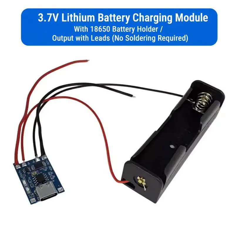 ∘18650 TP4056 Lithium Battery Charger Module DIY Kit Compact USB Power Boost Board for DIY Portable Charger Making