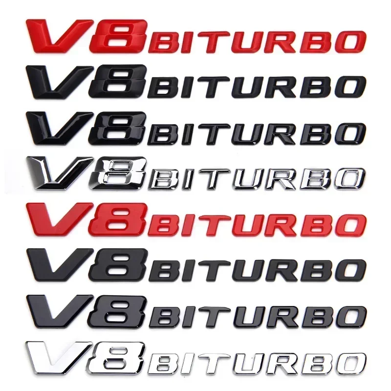 

3D ABS Black Logo V8 BITURBO Emblem Car Fender Badge For Mercedes Benz C63 G63 E63 S63 W222 W223 W213 W212 W205 W204 Accessories