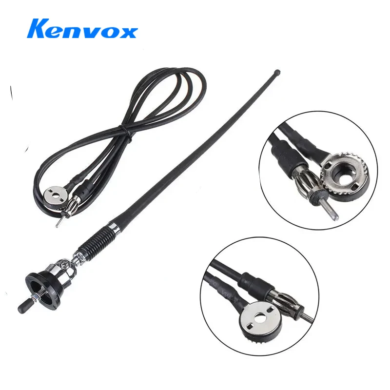 17inch Car Roof Radio Antenna Car Radio Aerial AM-FM Rubber Antenna with 180-degrees Swivel Base and 51