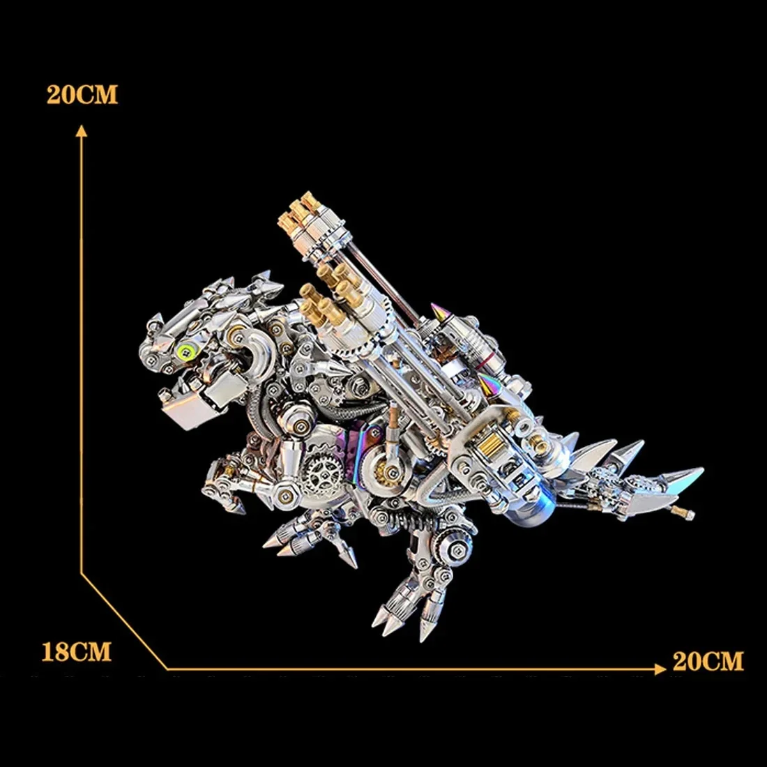 Mini Tyrannosaurus Rex dinozaur 3D metalowe puzzy zestaw modeli do składania mechaniczny Cyberpunk DIY montaż zabawek dla dorosłych dzieci-110 + szt.