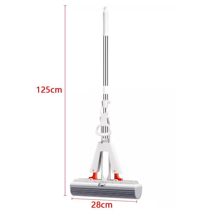 Sponge Mop for Floor Cleaning Free Hand Washing Squeeze Cotton Head Replace Super Absorbent Wet and Dry Use Sponge Fold Type Mop