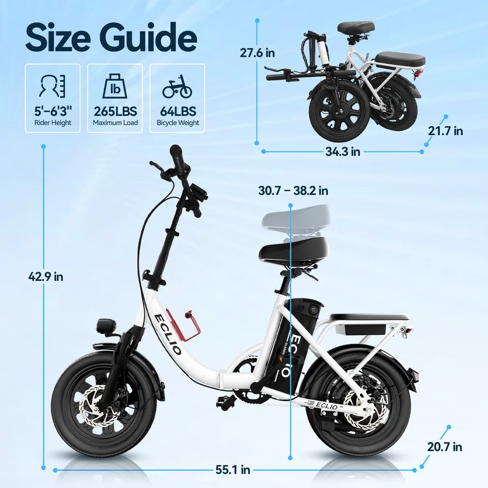 Folding Electric Bike, Electric Bicycle with 48V 14AH Removable Battery,  Electric Bike for Adults Teens,16'' Ebike image 8