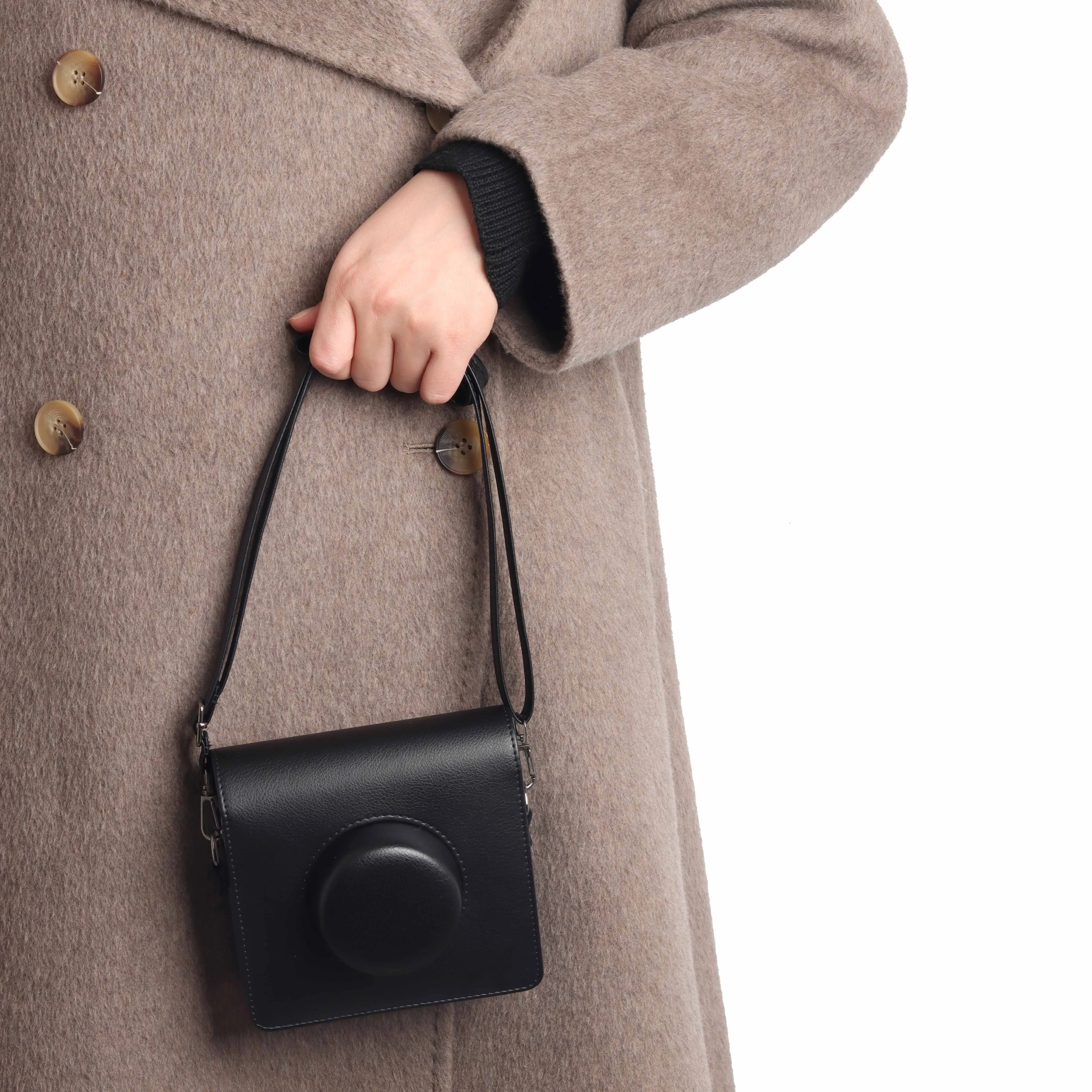 لـ Fujifilm Instax Wide EVO Vintage حقيبة كتف غطاء عدسة من الألومنيوم غطاء حماية مع حزام كتف #6