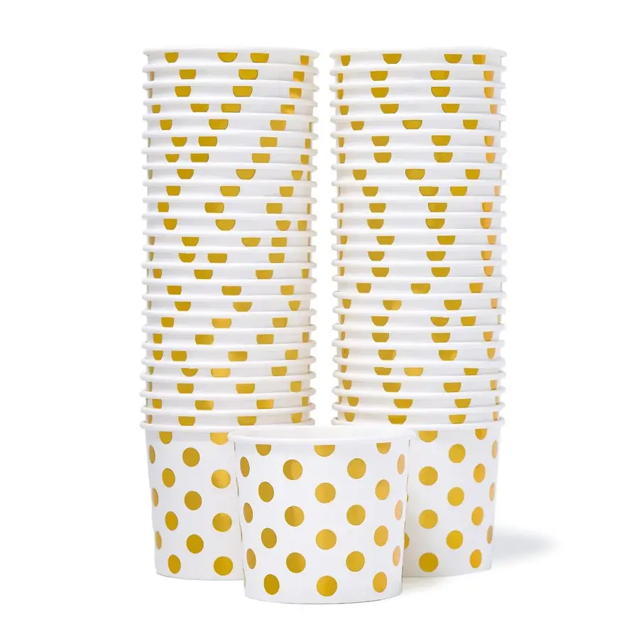 

Бумажные стаканчики для мороженого, 50 штук, 11 унций, одноразовые десертные чаши для горячих и холодных блюд, 11 унций, праздничные стаканчики для десертов, для сандэ, фуршета