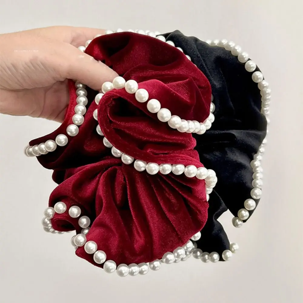 

Hair Tie Velvet Scrunchies Ponytail Holder Hair Ring Large Intestine Hairband Hair Accessories Elastic Hair Band Pearl Hair Rope