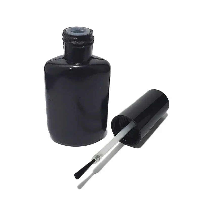 ขวดยาทาเล็บเปล่าแบบพกพา15มล. 10ชิ้นภาชนะเครื่องสำอางพลาสติกใสขวดเล็บพร้อมแปรงขวดเก็บกันรั่ว