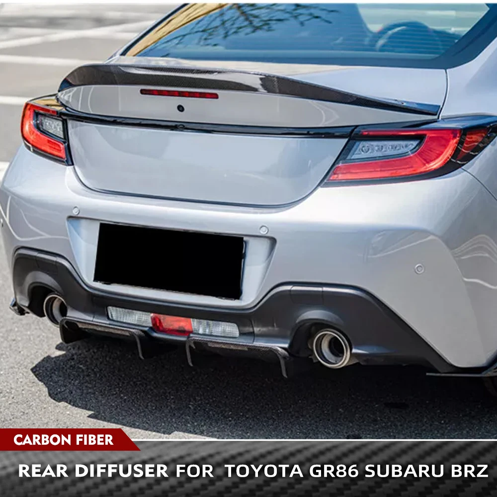 Carbon Fiber Rear Diffuser Lip Spoiler For Subaru BRZ For Toyota GR86 Coupe 2-Door 2022 2023 Rear Bumper Panel Lip Add ON