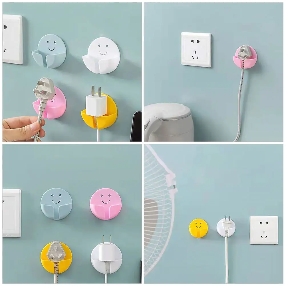 Self Adhesive Hooks 24 Pack Double Hook Plug Holder Cable Organizer for Kitchen Bathroom Tile and Metal