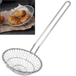 Stainless Steel Kitchen Spider Strainer, Pro Wire Skimmer with Spiral Mesh, Great for Cooking & Frying - Kitchen Gadgets