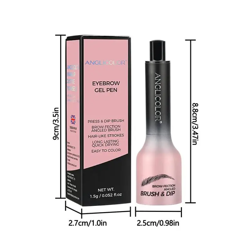 Lápiz de cejas salvaje, cepillo cuadrado en ángulo, terciopelo, crema para teñir cejas 3D, línea del cabello, antimanchas, resistente al agua, multifunción, tinte para cejas