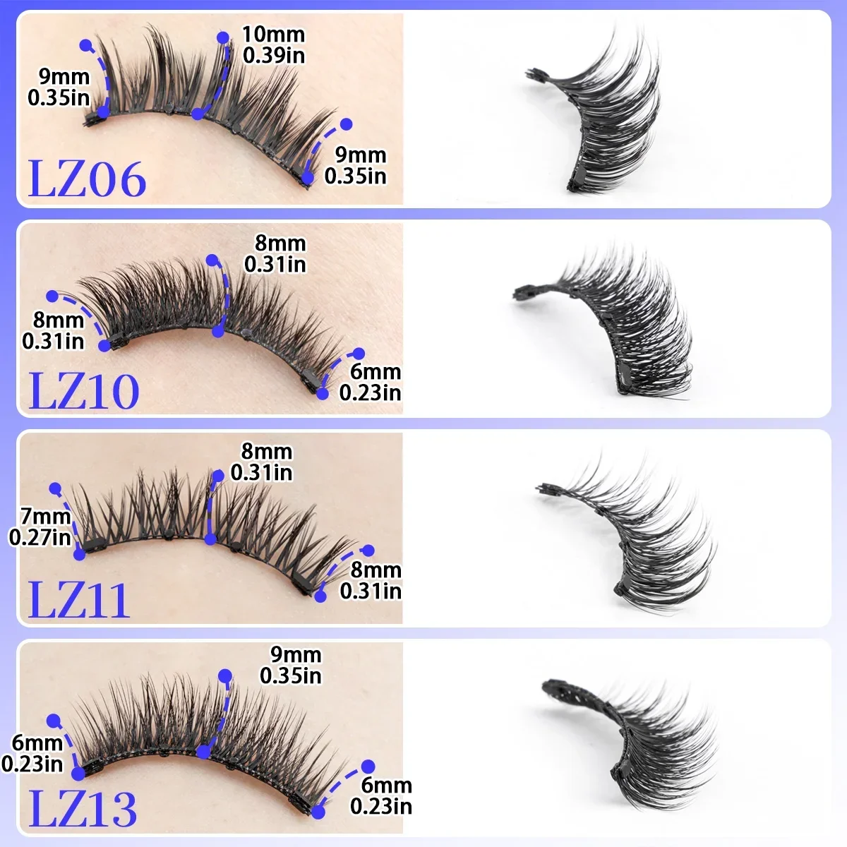1 paio di pinzette per ciglia magnetiche Kit senza colla necessaria Ciglia finte magnetiche riutilizzabili Ciglia di visone 3D Trucco Cils finti naturali