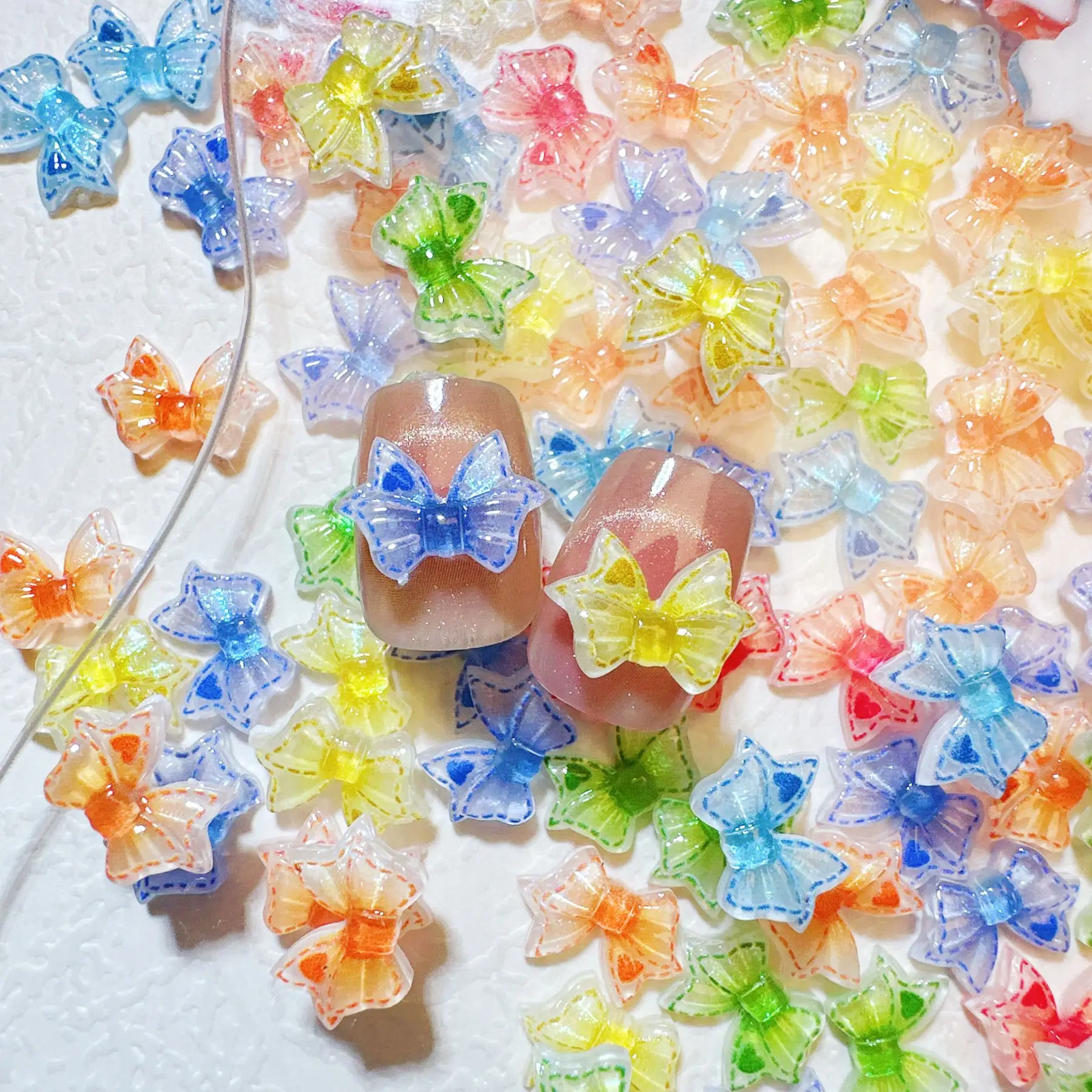 

30/50/100Pcs, 9* 13mm, Dopamine Color, Bow Tie, Bow Tie, Nail Accessories, DIY, Nail Accessories, Wear Nail Accessories