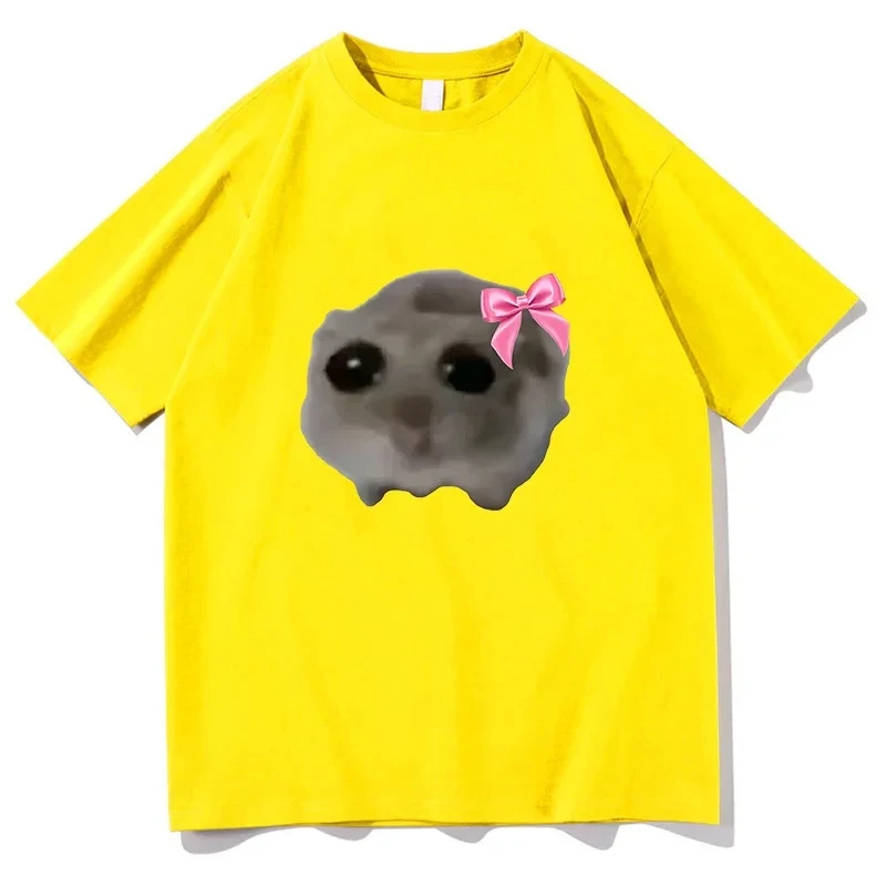 Sad Hamster T-Shirt Men O Neck Pure Cotton T Shirt Pure Cotton Unisex Fashion Short Sleeve Tees Clothes harajuku Streetwear Tops