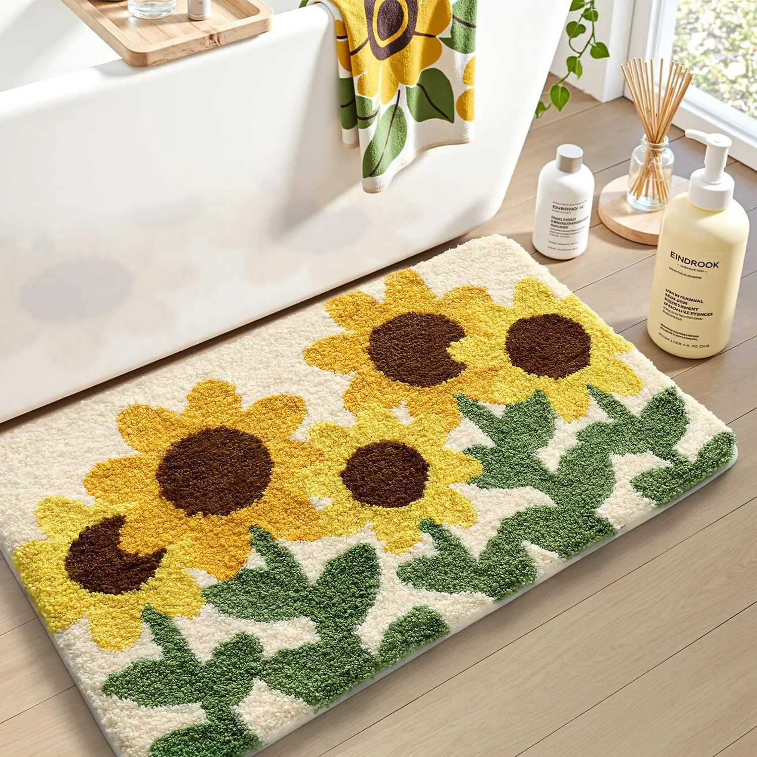 VIKAMA Modern Bathroom Carpet Soft Water Absorbing Shower Bathtub Mat Living Room Bedroom Floor Mat Home Decoration